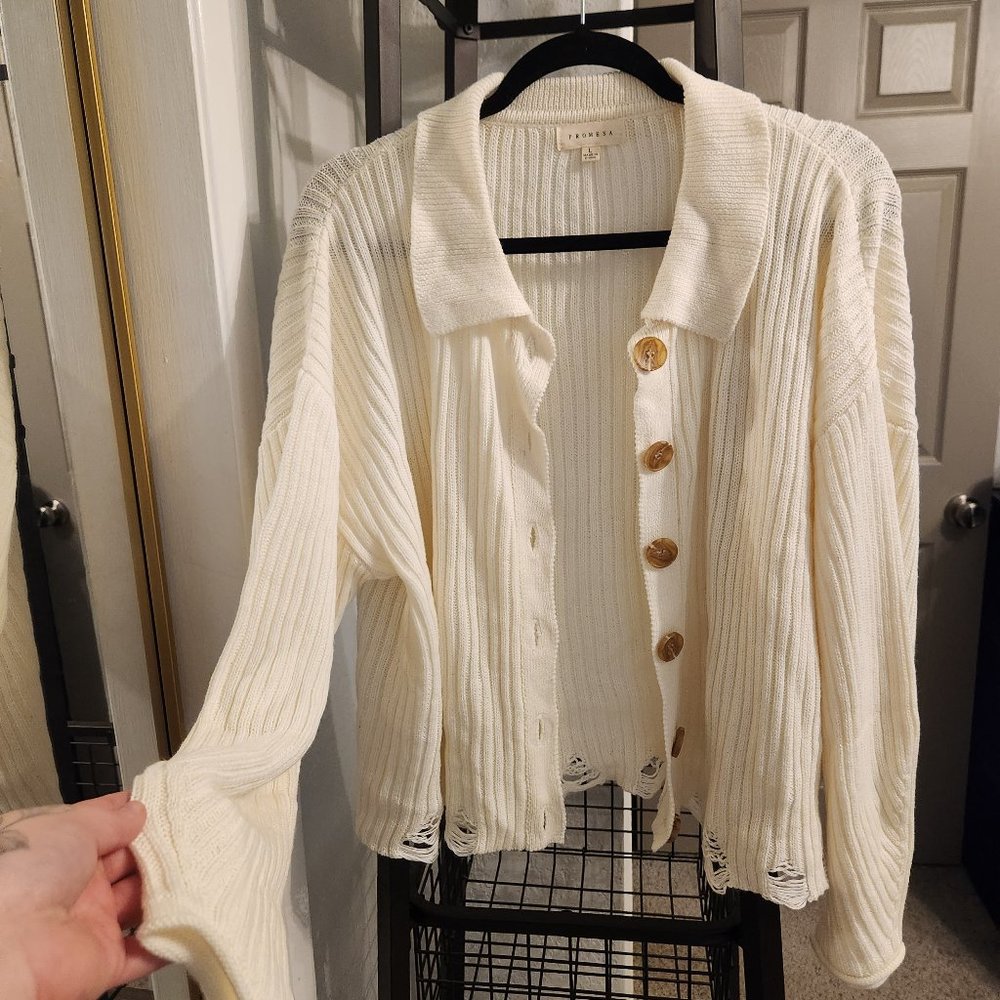 NWOT Distressed Cardigan